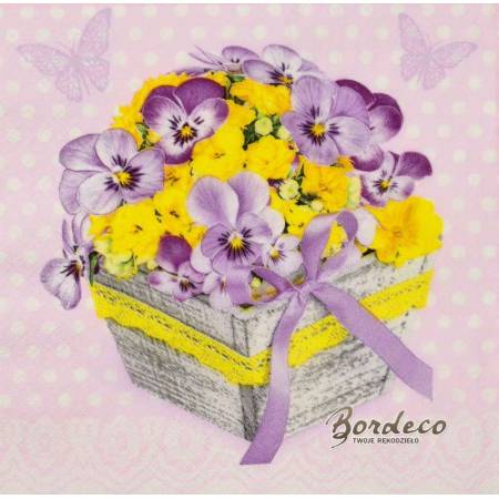 Serwetka decoupage seria DAISY bukiet bratków 33x33cm